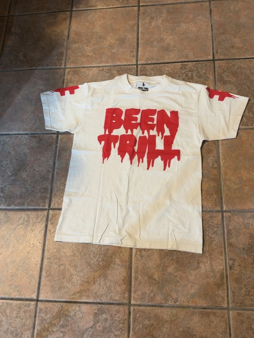 Been Trill White Short Sleeve Graphic Tee - Red Logo